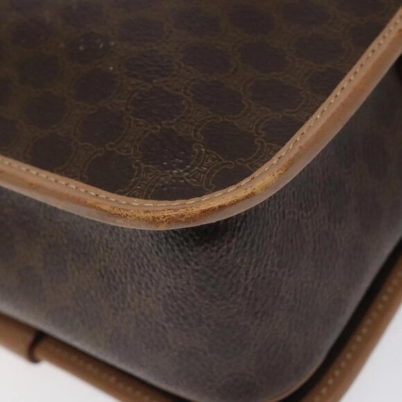 CELINE Macadam Canvas Shoulder Bag PVC Leather Brown Gold Auth BD184 - Picture 13 of 15